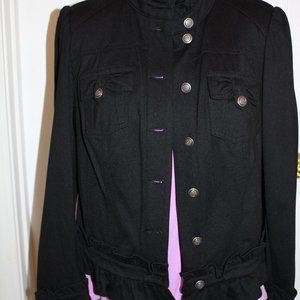 INC Jacket with ruffle Madeiran collar, ruffle sleeves and hem- Vintage